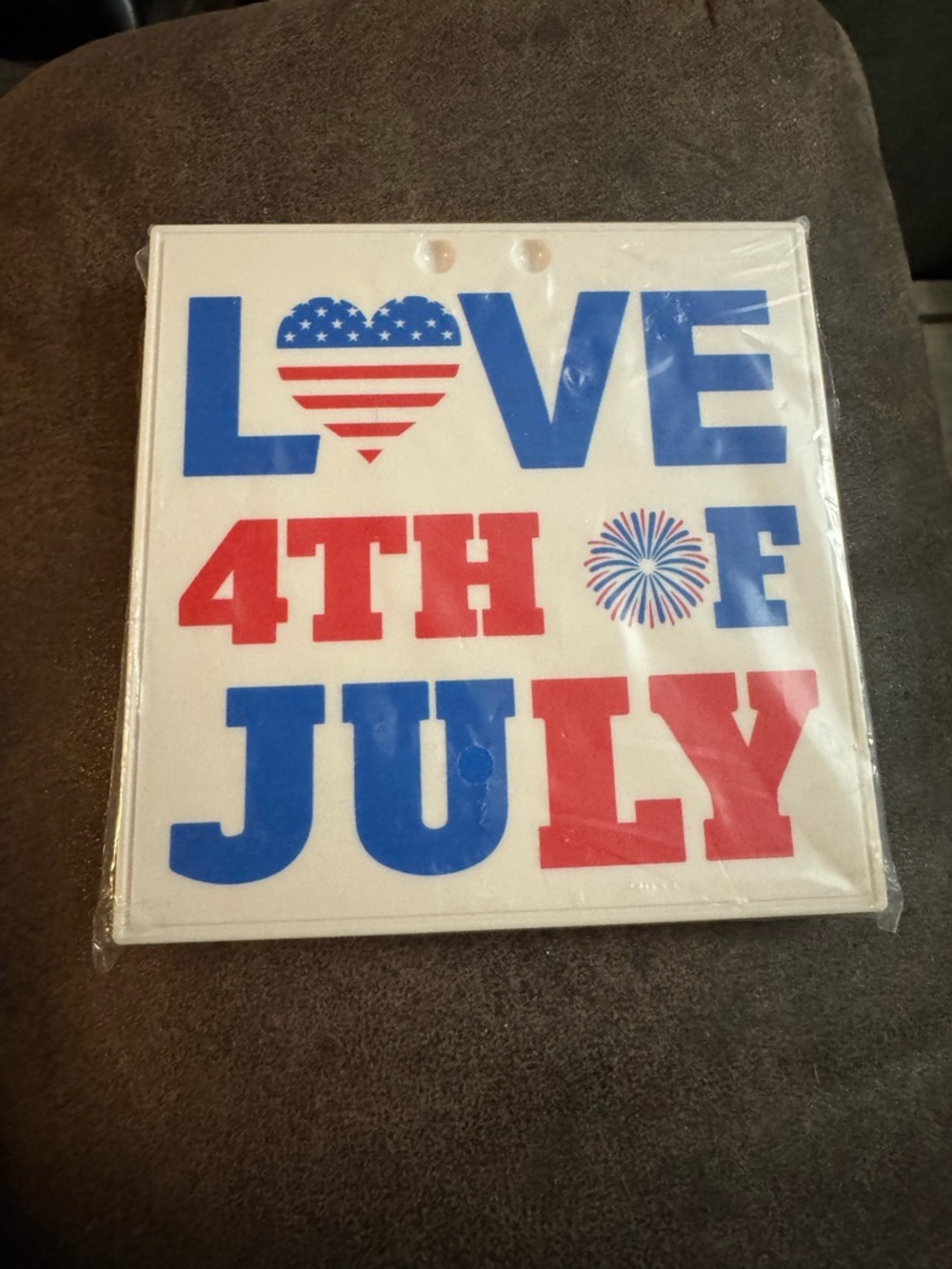 4th of July Table Decorations Sign - White